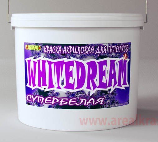 Краска для потолка акриловая водно-дисперсионная WHITEDREAM (Супербелая ВД-АК 0204) - 14 кг