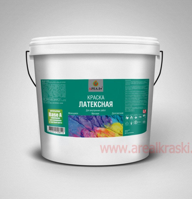 Краска моющаяся латексная для стен и потолков BASE A (ВД-АК 0204) - 4.5 л
